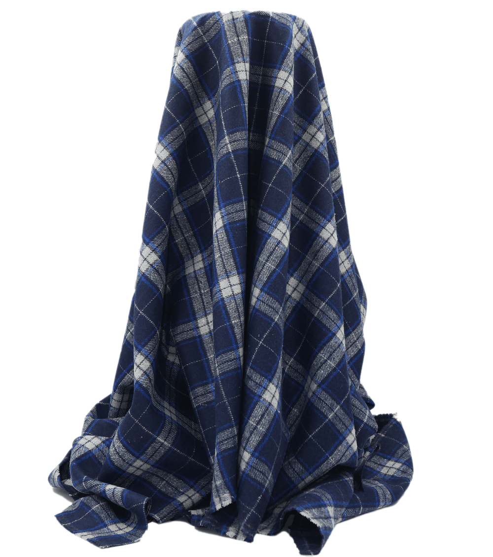 CHECKED WOOL $18.00P/M - Navy Heritage Check - The Fabric Shop