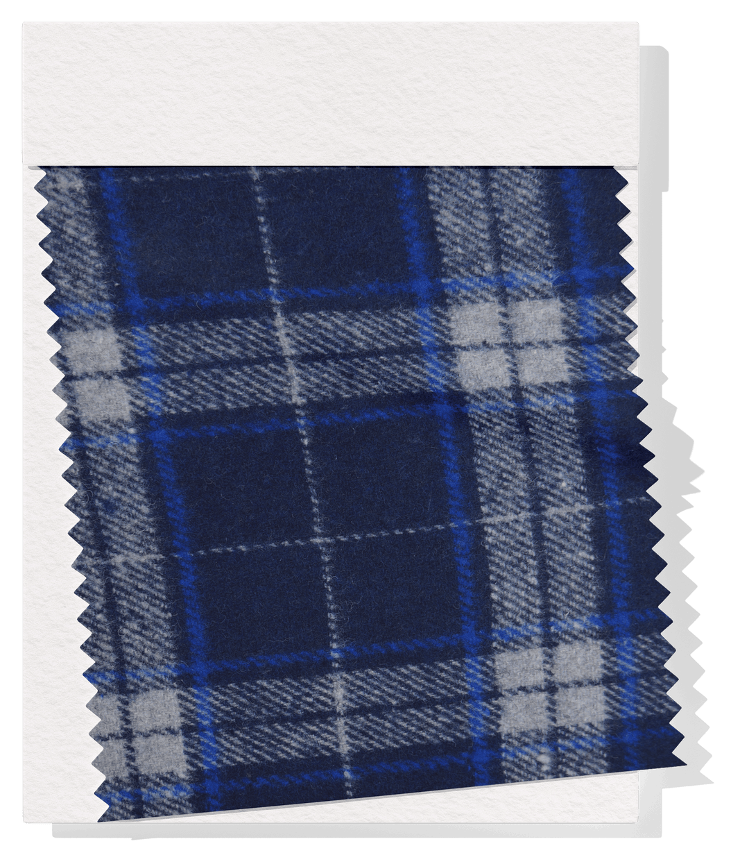 CHECKED WOOL $18.00P/M - Navy Heritage Check - The Fabric Shop