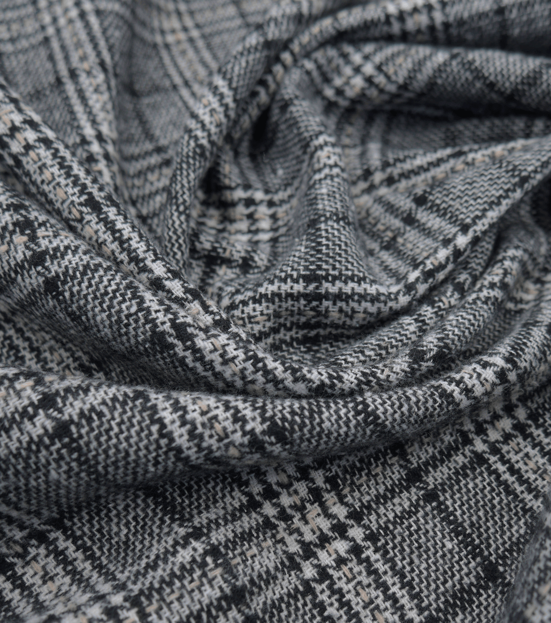 CHECKED WOOL $18.00P/M - Stone Tweed - The Fabric Shop