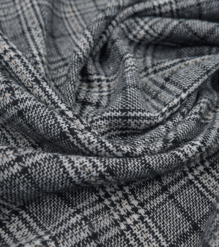 CHECKED WOOL $18.00P/M - Stone Tweed - The Fabric Shop