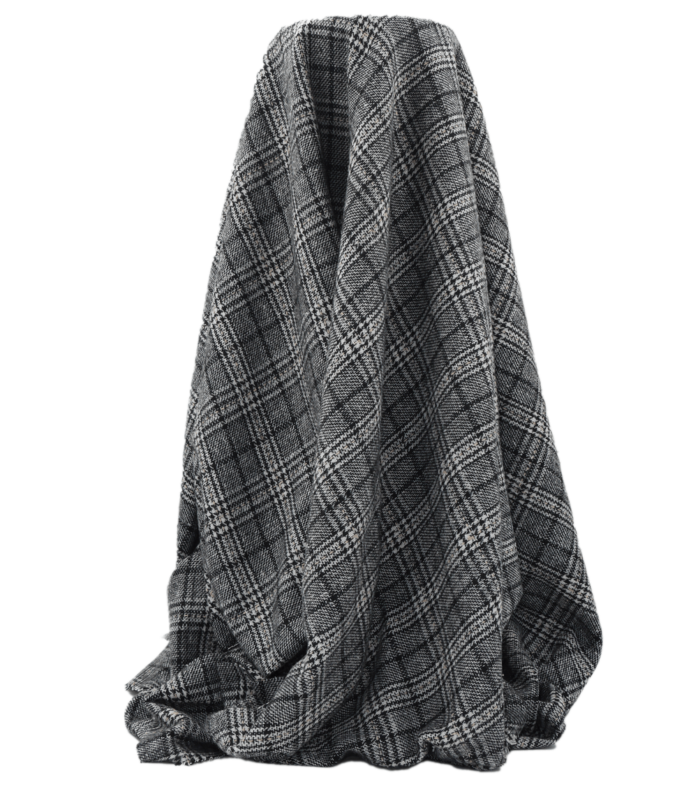 CHECKED WOOL $18.00P/M - Stone Tweed - The Fabric Shop