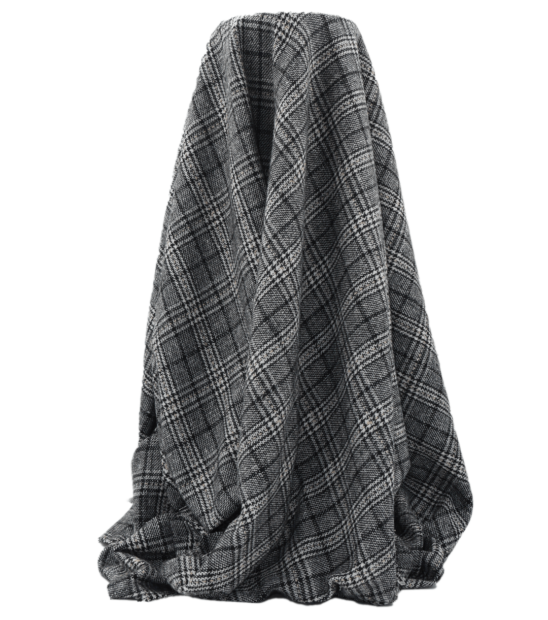 CHECKED WOOL $18.00P/M - Stone Tweed - The Fabric Shop