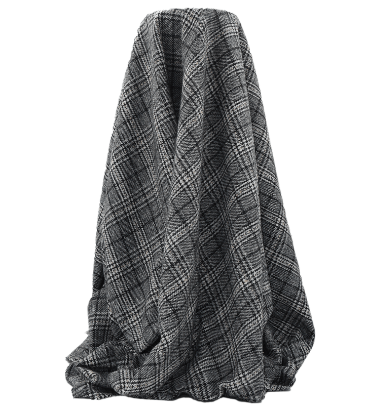 CHECKED WOOL $18.00P/M - Stone Tweed - The Fabric Shop