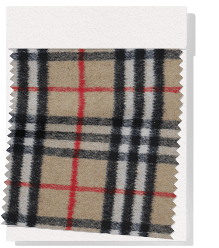 Checked Wool $18.00p/m - Tan, Black, White &amp; Red (WC19) - The Fabric Shop