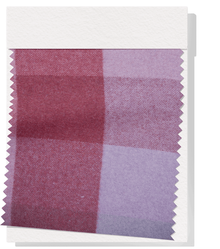 CHECKED WOOL $28.00P/M - Blush &amp; Lilac Block Check - The Fabric Shop