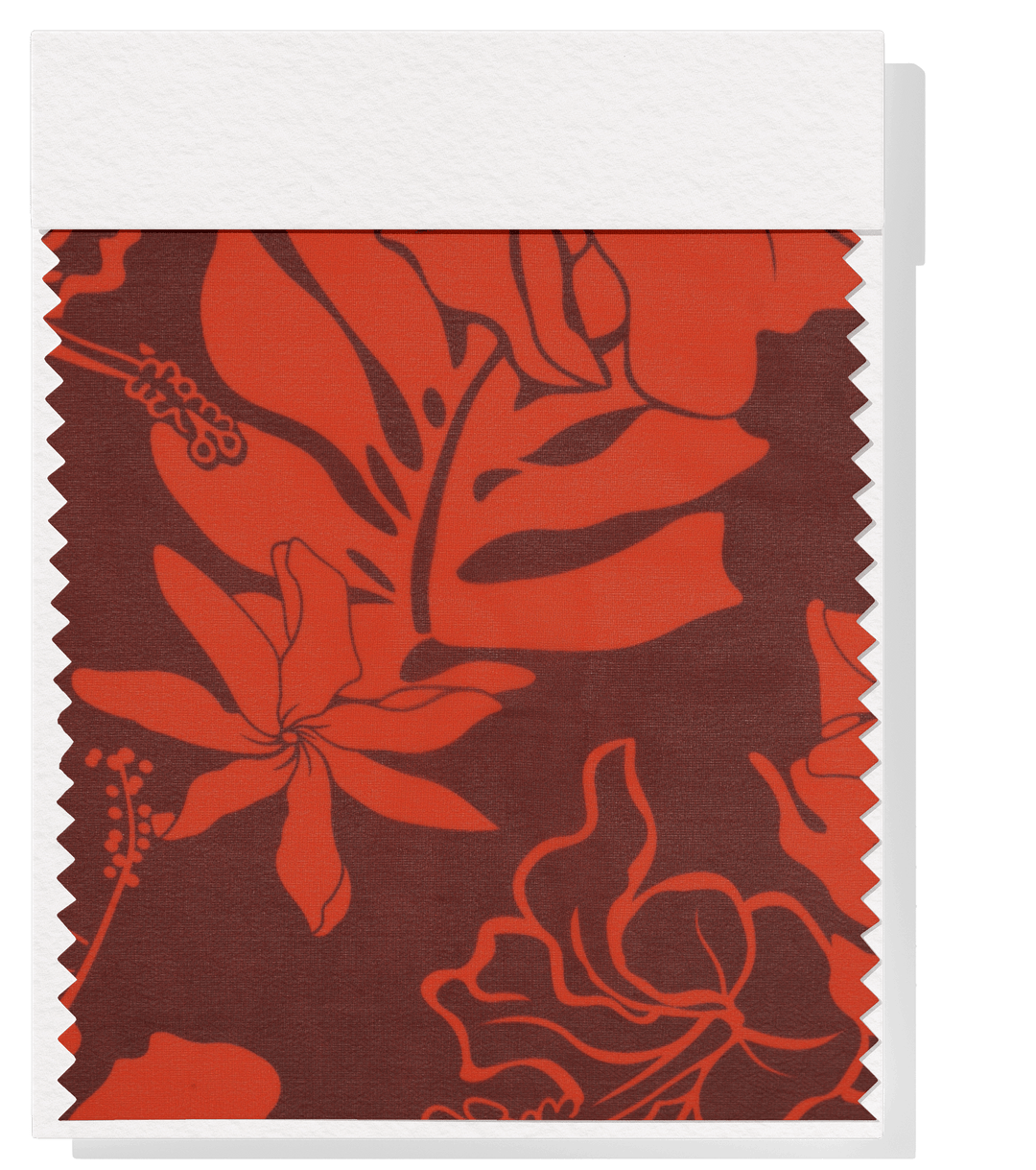 CHIFFON PACIFIC PRINT $9.00P/M - Maroon & Orange - The Fabric Shop