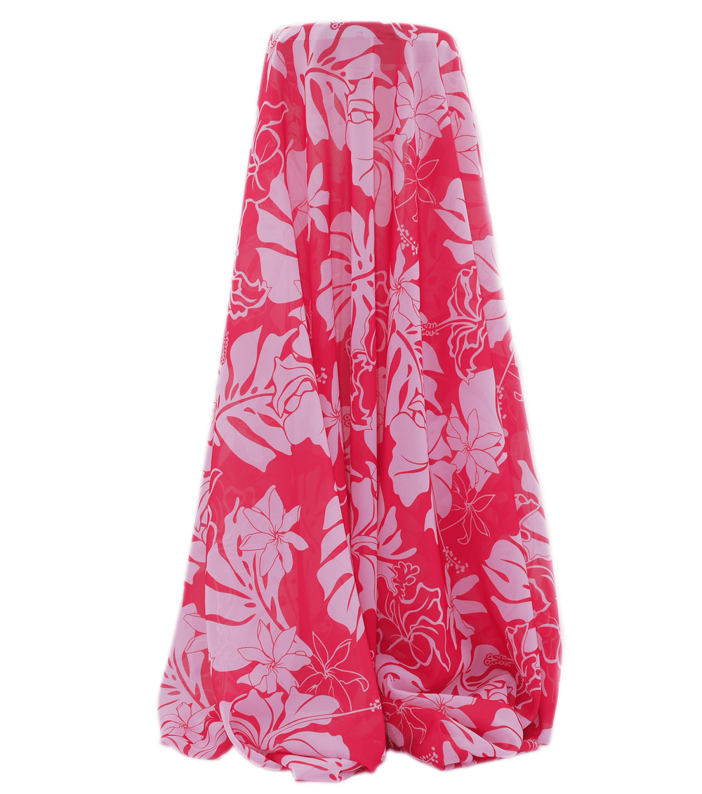 CHIFFON PACIFIC PRINT $9.00P/M - Pink - The Fabric Shop