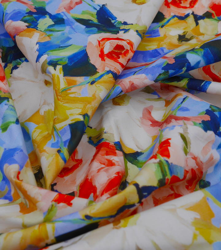 DIGITAL PRINTED COTTON POPLIN $14.00P/M - Meadow Watercolour