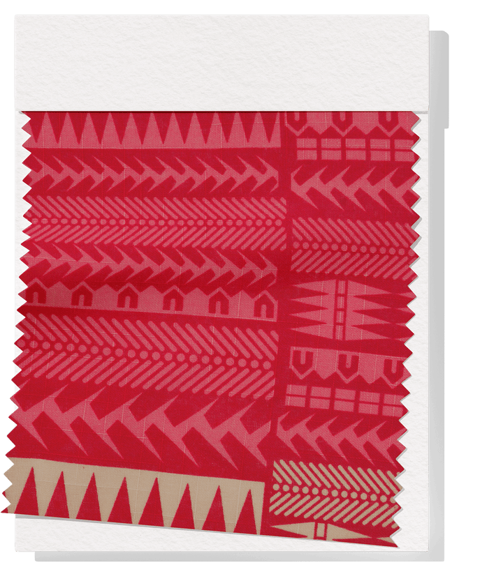 Cotton Dobby Pacific Print $10.00p/m - Design  8 Pink &amp; Red - The Fabric Shop
