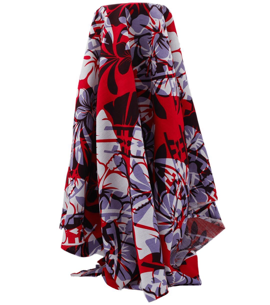 Cotton Dobby Pacific Print $10.00p/m - Design B Red &amp; Grey - The Fabric Shop
