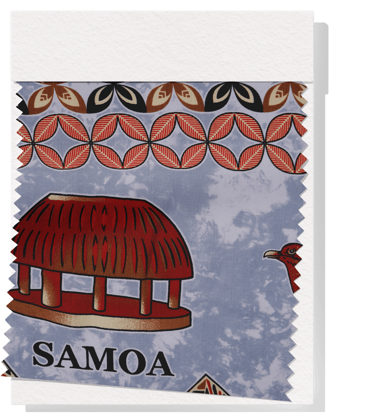 Cotton Dobby Pacific Samoan Print $10.00p/m - Grey - The Fabric Shop