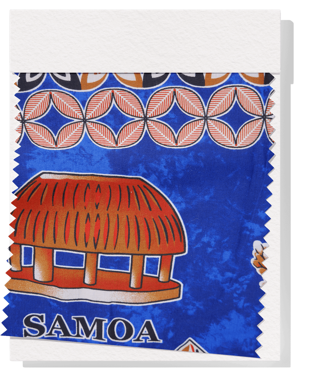 Cotton Dobby Pacific Samoan Print $10.00p/m - Royal - The Fabric Shop