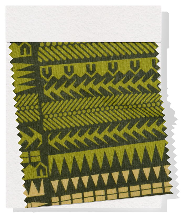 Cotton Dobby Pacific Print $10.00p/m - Design # 8 Green & Yellow