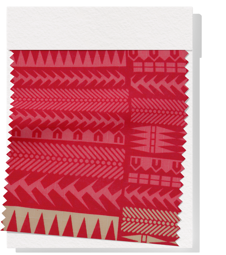 Cotton Dobby Pacific Print $10.00p/m - Design # 8 Pink & Red