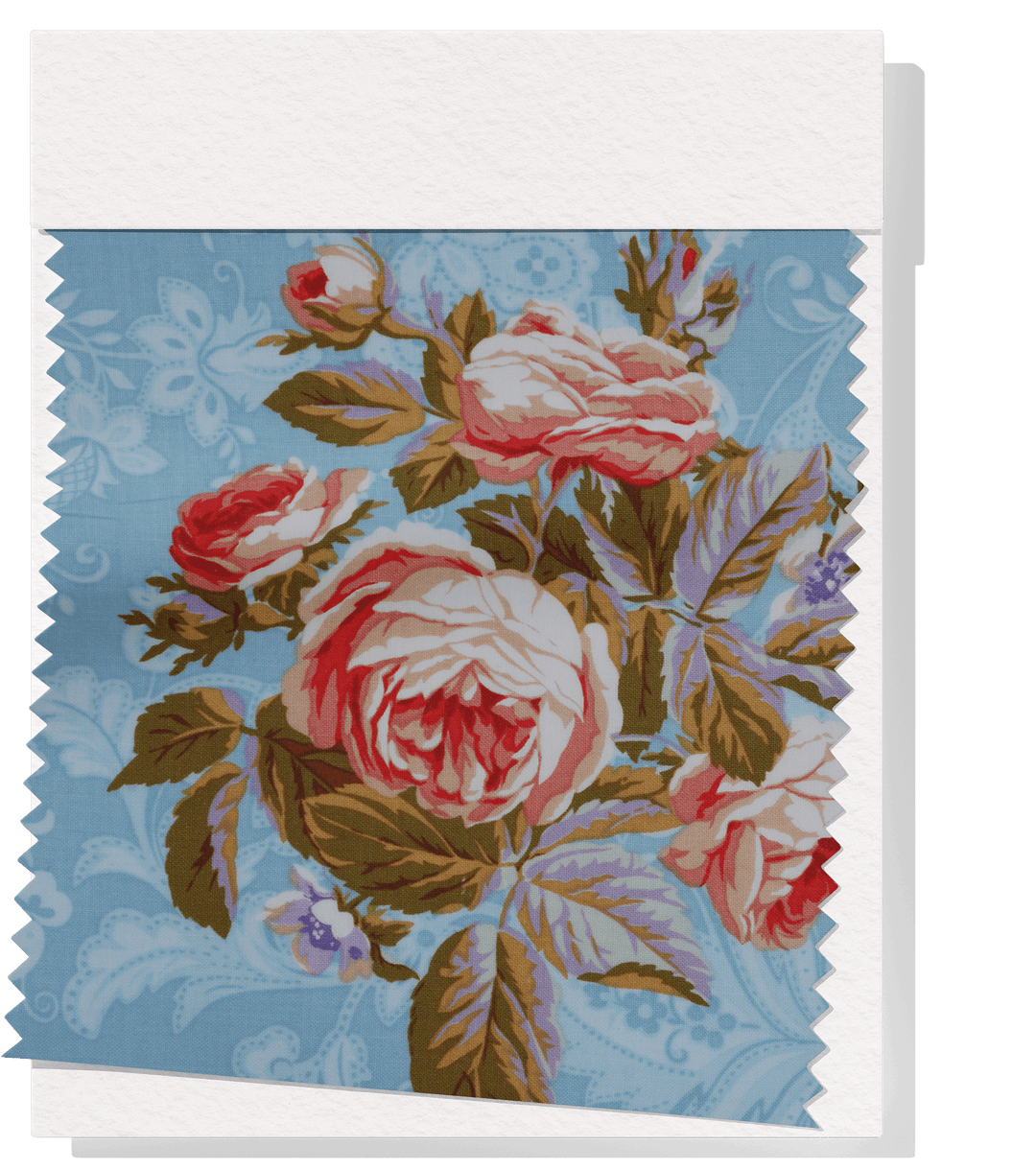 CRAFT COTTON $5.00P/M - Sky Blue Rose Tapestry - The Fabric Shop