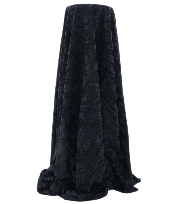 Crushed Velvet $8.00p/m - Black Onyx - The Fabric Shop
