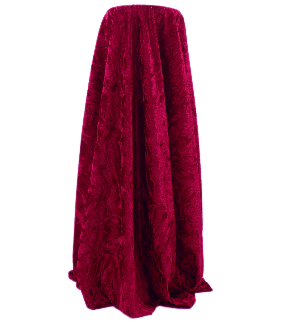 CRUSHED VELVET $8.00P/M - Cherry Red - The Fabric Shop