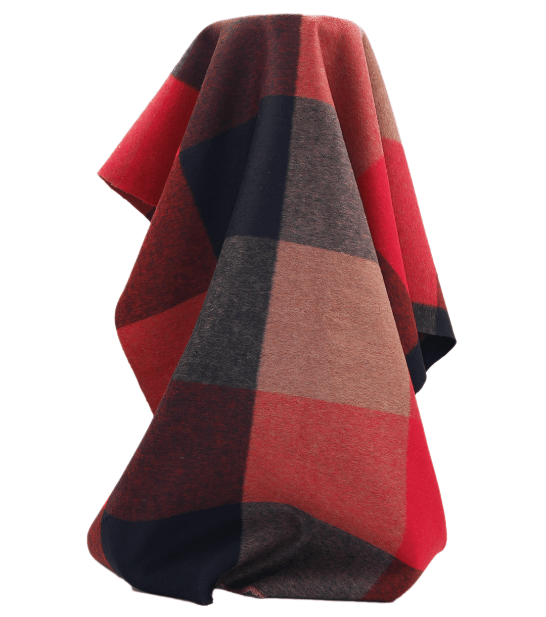 DOUBLE FACED CHECK WOOL $24.00P/M - Buffalo Check Red &amp; Charcoal - The Fabric Shop