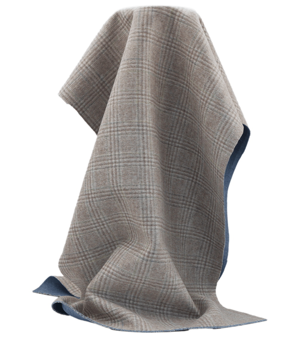 DOUBLE FACED CHECK WOOL $24.00P/M - Forest Mist - The Fabric Shop