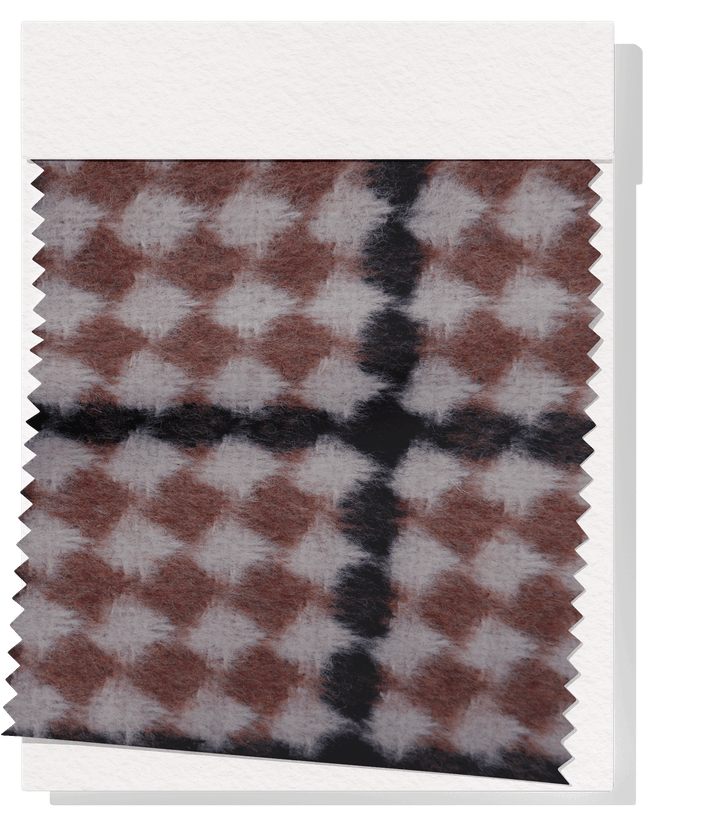 DOUBLE FACED CHECK WOOL $24.00P/M - Mocha Diamond - The Fabric Shop