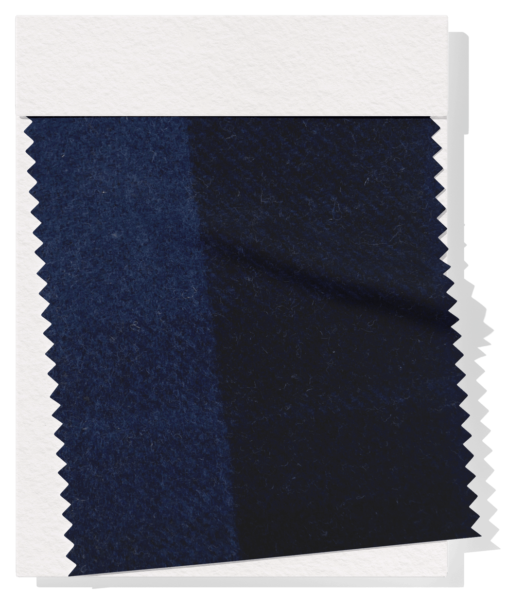 DOUBLE FACED CHECK WOOL $24.00P/M - Navy Block - The Fabric Shop