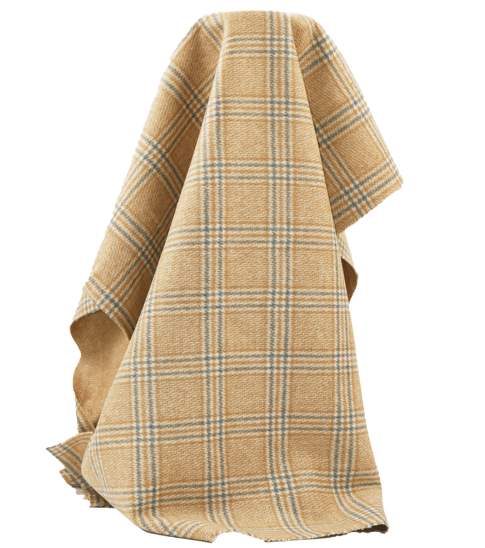 DOUBLE FACED CHECK WOOL $24.00P/M - Oatmeal - The Fabric Shop