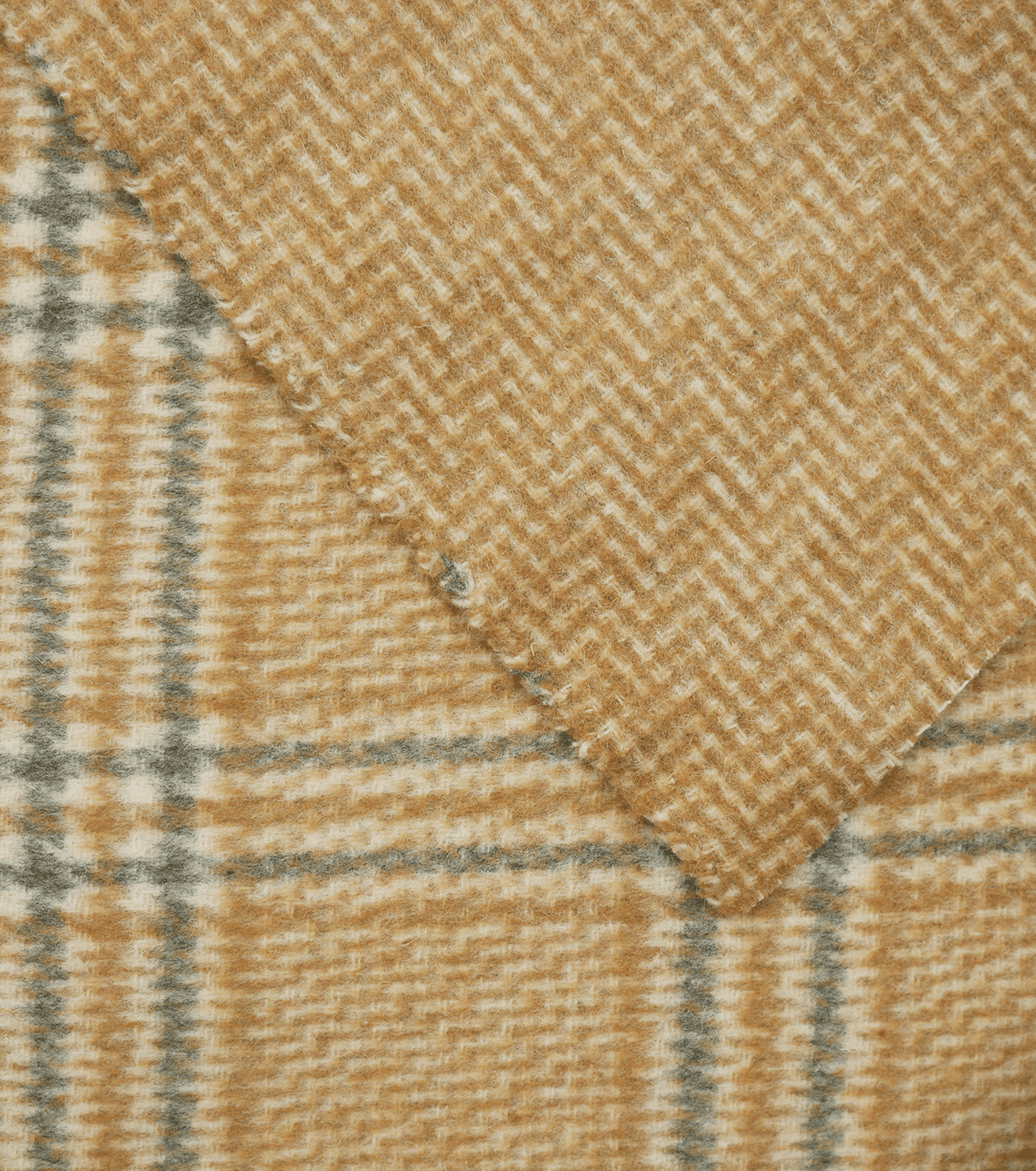 DOUBLE FACED CHECK WOOL $24.00P/M - Oatmeal - The Fabric Shop