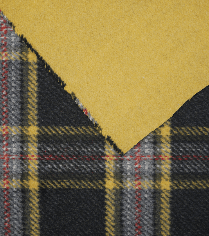 DOUBLE FACED CHECK WOOL $24.00P/M - Ochre Trail - The Fabric Shop