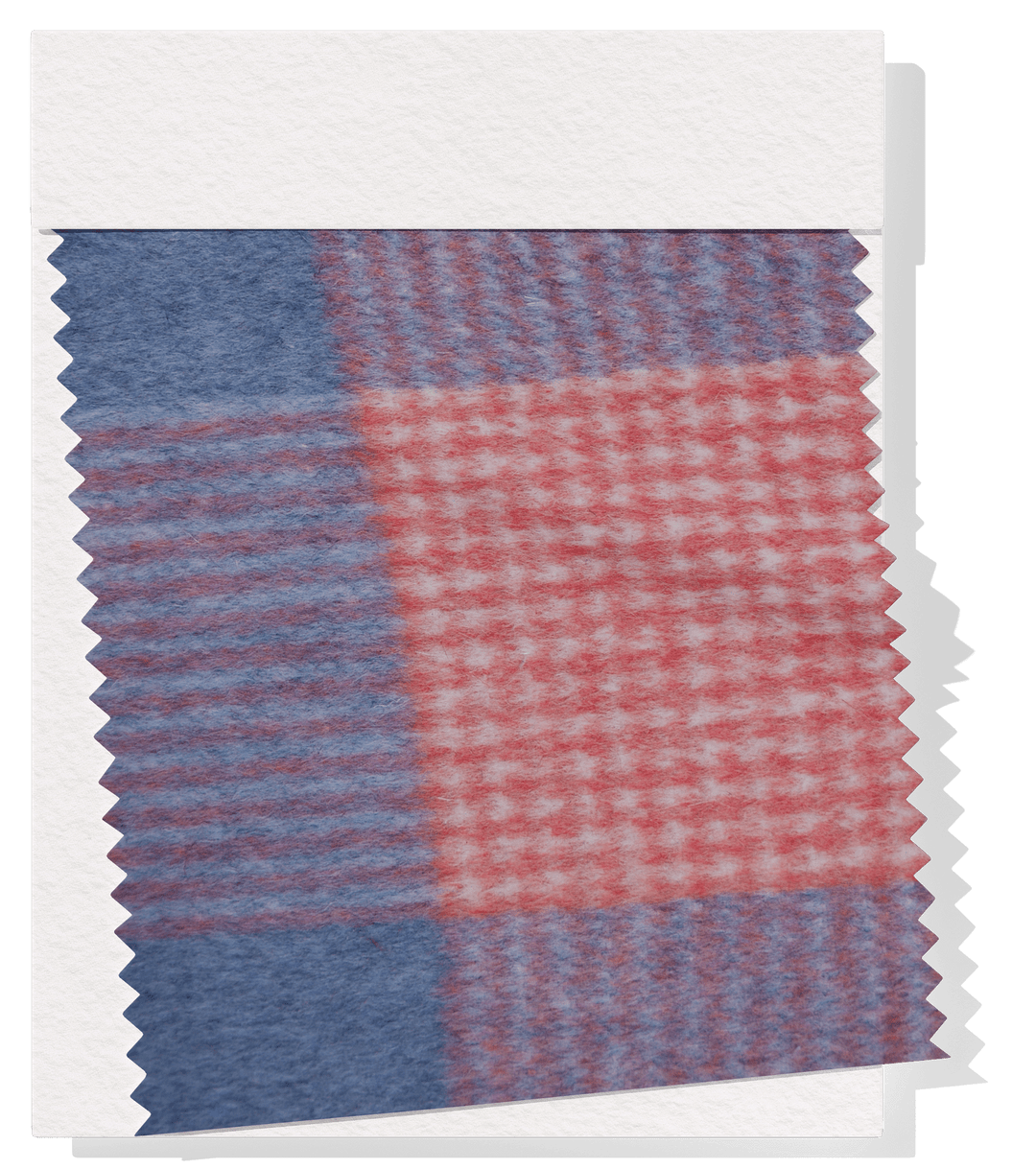 DOUBLE FACED CHECK WOOL $24.00P/M - Retro red & blue - The Fabric Shop