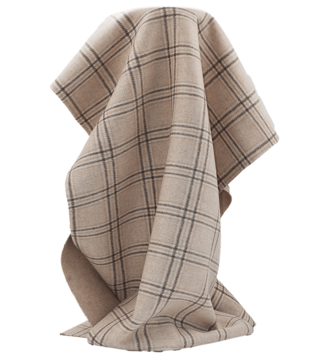 DOUBLE FACED CHECK WOOL $24.00P/M - Sandstone - The Fabric Shop