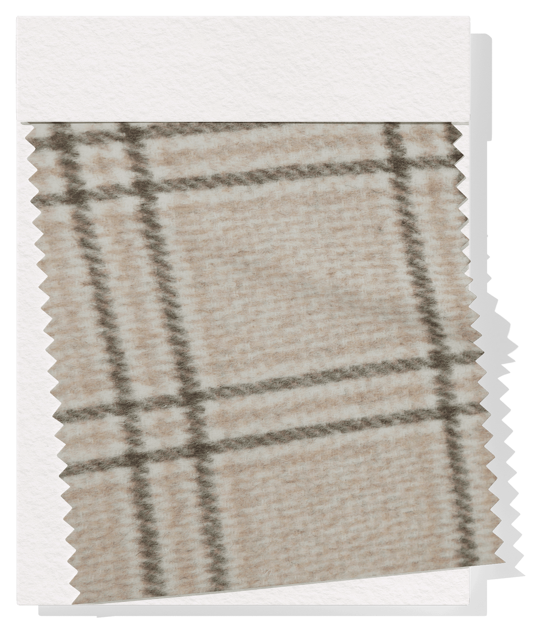 DOUBLE FACED CHECK WOOL $24.00P/M - Sandstone - The Fabric Shop