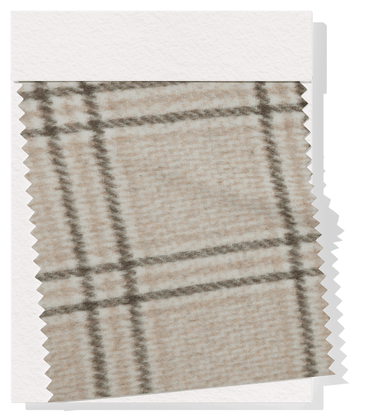DOUBLE FACED CHECK WOOL $24.00P/M - Sandstone - The Fabric Shop