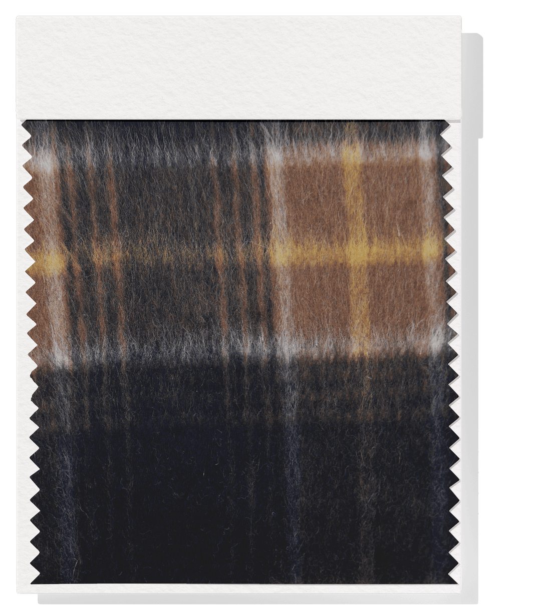 DOUBLE FACED CHECK WOOL $24.00P/M - Tobacco & Gold - The Fabric Shop