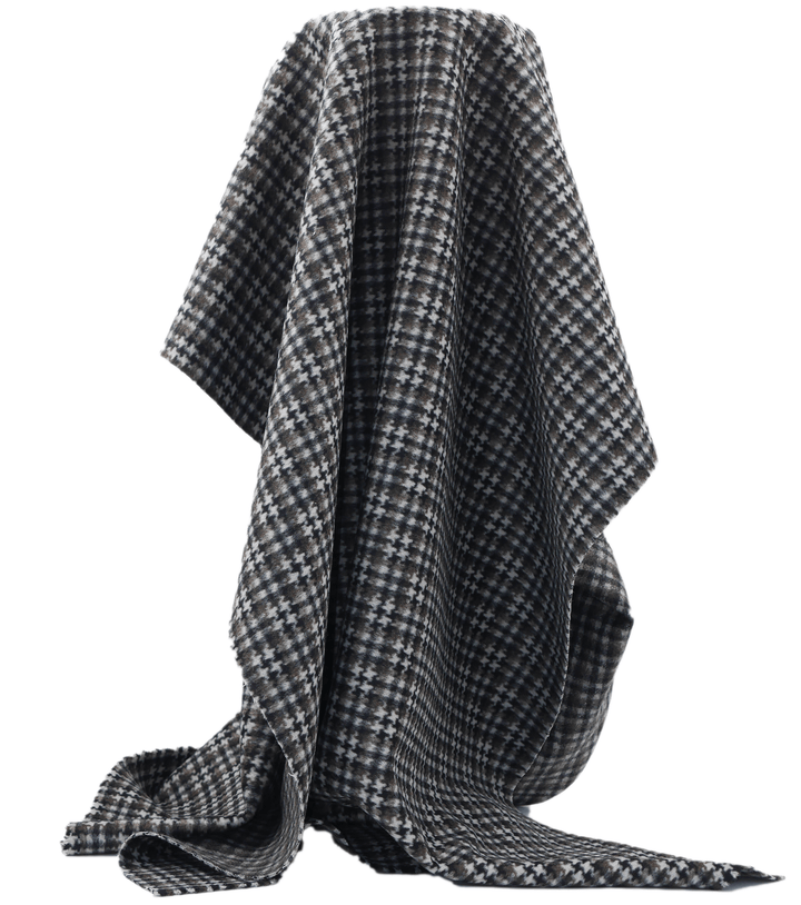 DOUBLE FACED CHECK WOOL $24.00P/M - Vintage Noir Houndstooth - The Fabric Shop