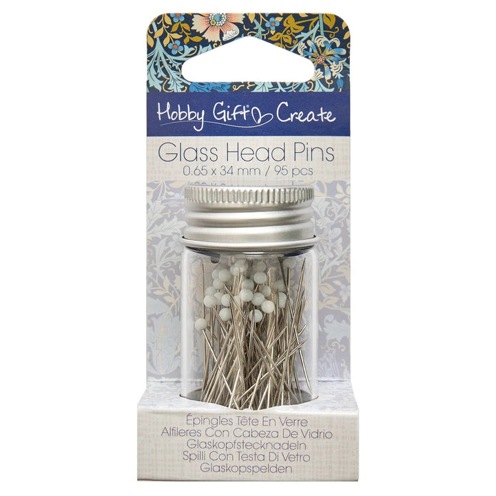 Hobby Gift Glass Head Pins in Jar - $8.50 - The Fabric Shop