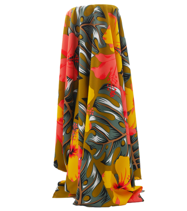 Pacific Printed Rayon $10.00p/m - Design D Mustard