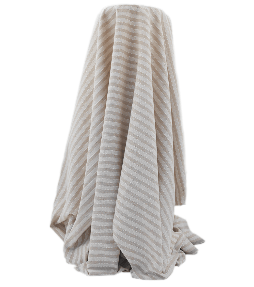 LINEN / COTTON $16.00P/M - Driftwood Stripe - The Fabric Shop