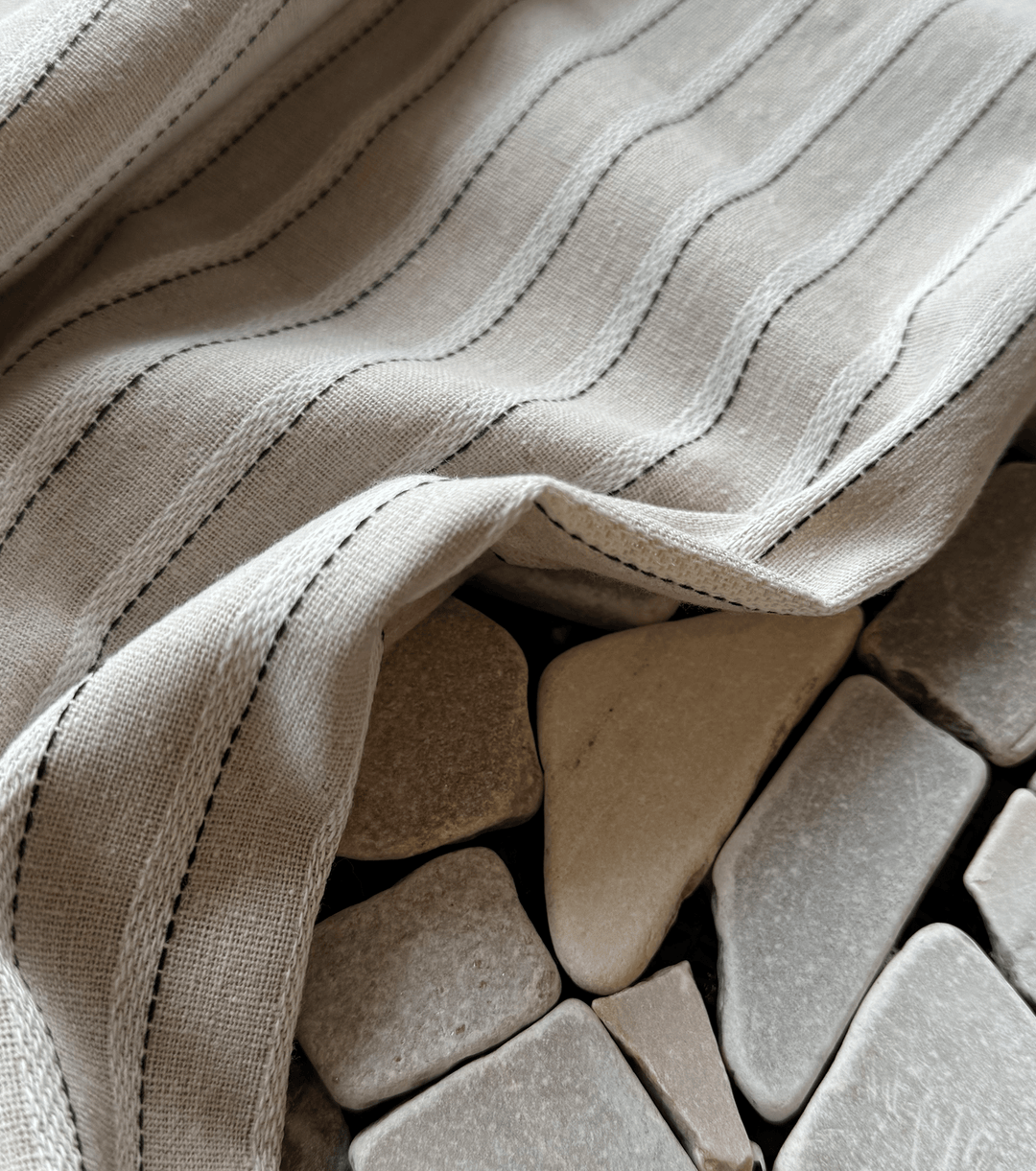 LINEN / COTTON $16.00P/M - Harbour Stripe - The Fabric Shop