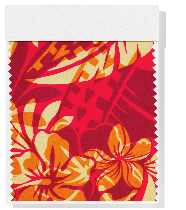 Cotton Dobby Pacific Print $10.00p/m - Design #D Yellow, Orange & Red