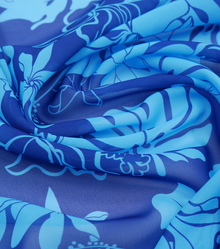 CHIFFON PACIFIC PRINT $9.00P/M - Blue