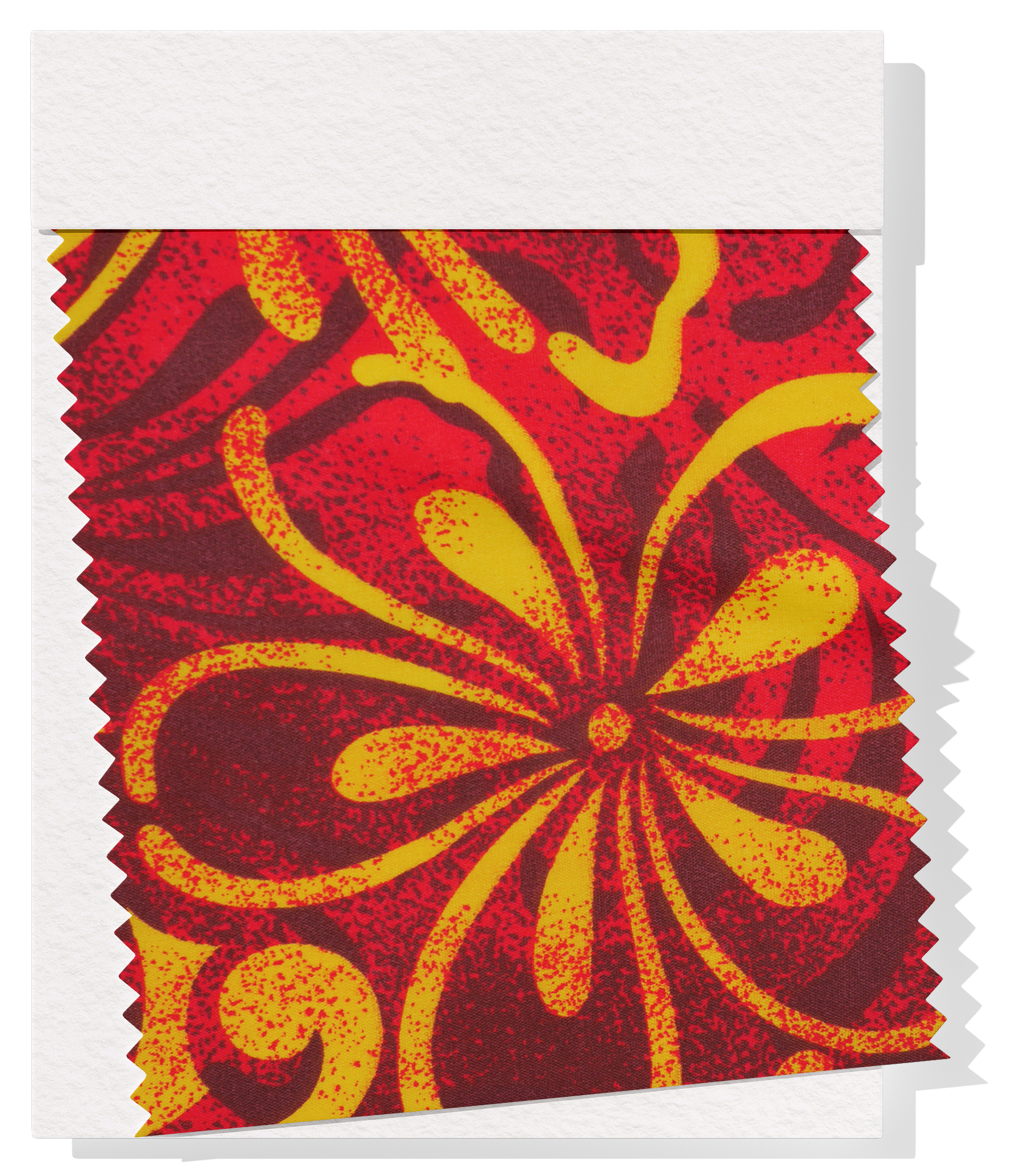 Polyester / Cotton Pacific Print $3.00p/m- Red & Yellow Design D