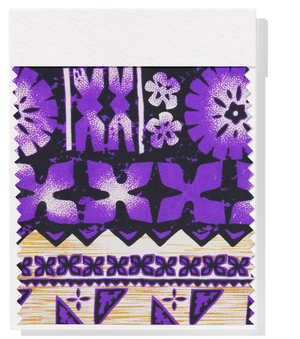 Polyester / Cotton Pacific Print $3.00p/m- Purple & Cream Design G