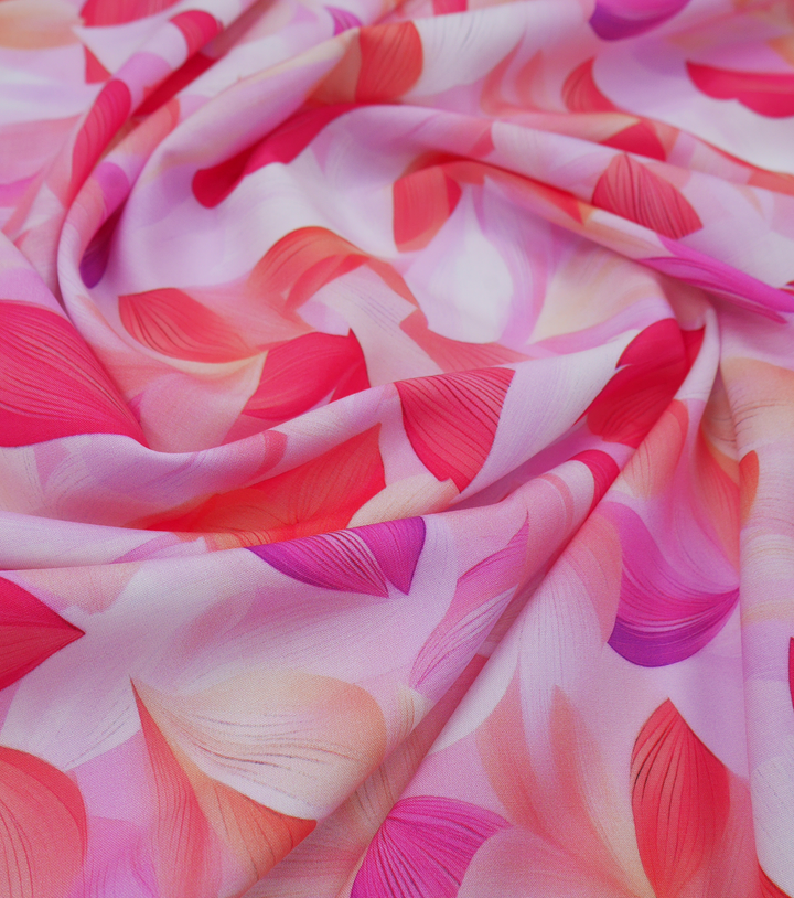 PRINTED RAYON $12.00P/M - Pink Petal Cascade