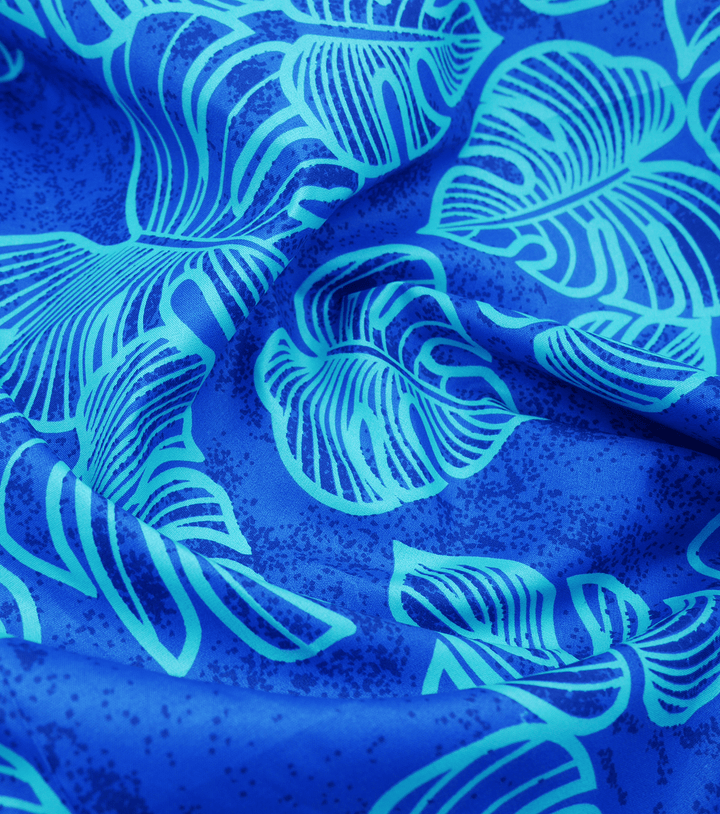 POLYESTER / COTTON PACIFIC PRINT $3.00P/M - BLUE - The Fabric Shop