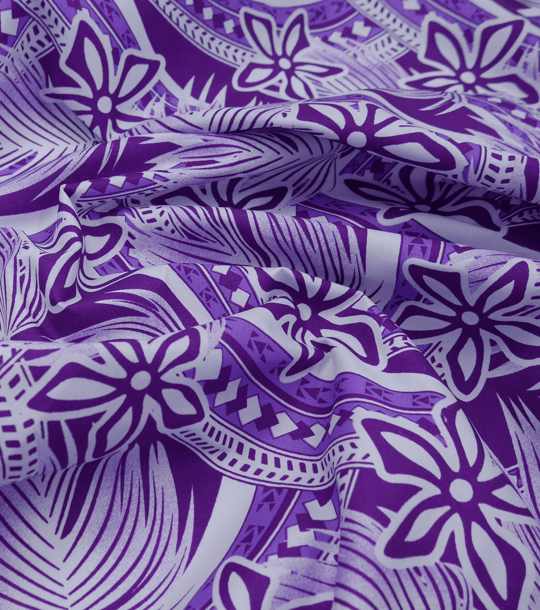 POLYESTER / COTTON PACIFIC PRINT $3.00P/M - PURPLE - The Fabric Shop
