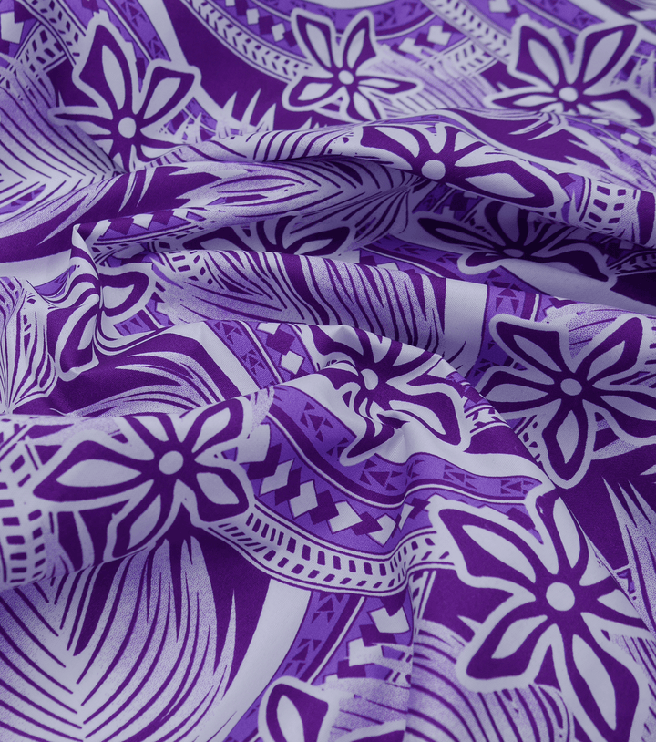 POLYESTER / COTTON PACIFIC PRINT $3.00P/M - PURPLE - The Fabric Shop