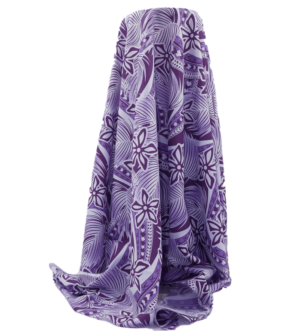 POLYESTER / COTTON PACIFIC PRINT $3.00P/M - PURPLE - The Fabric Shop