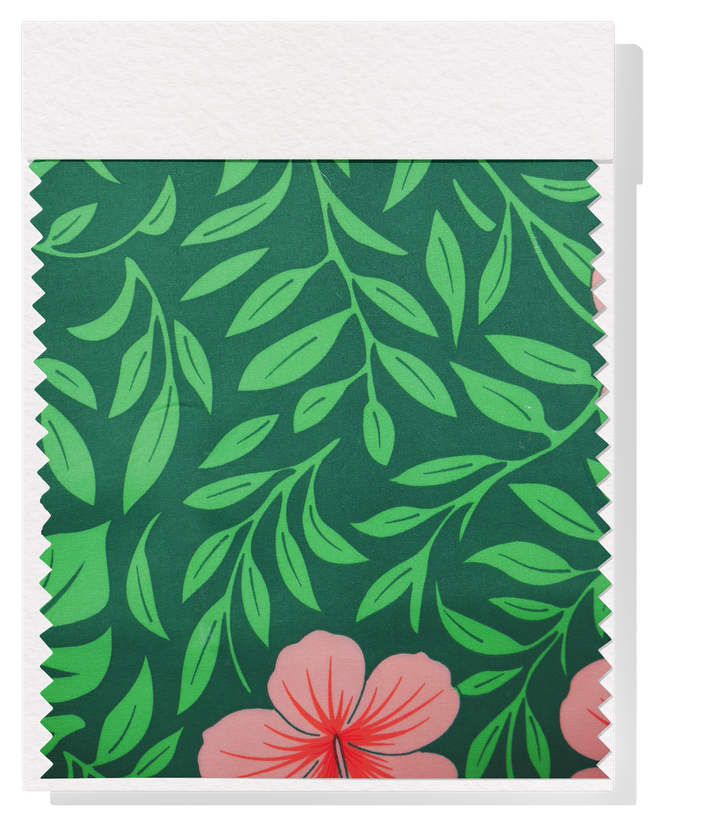 POLYESTER / COTTON PACIFIC PRINT $3.00P/M- GREEN & PINK