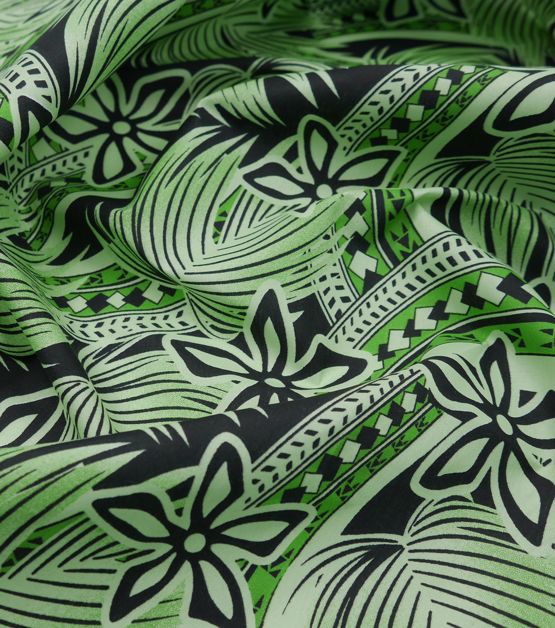 POLYESTER / COTTON PACIFIC PRINT $3.00P/M- GREEN & BLACK
