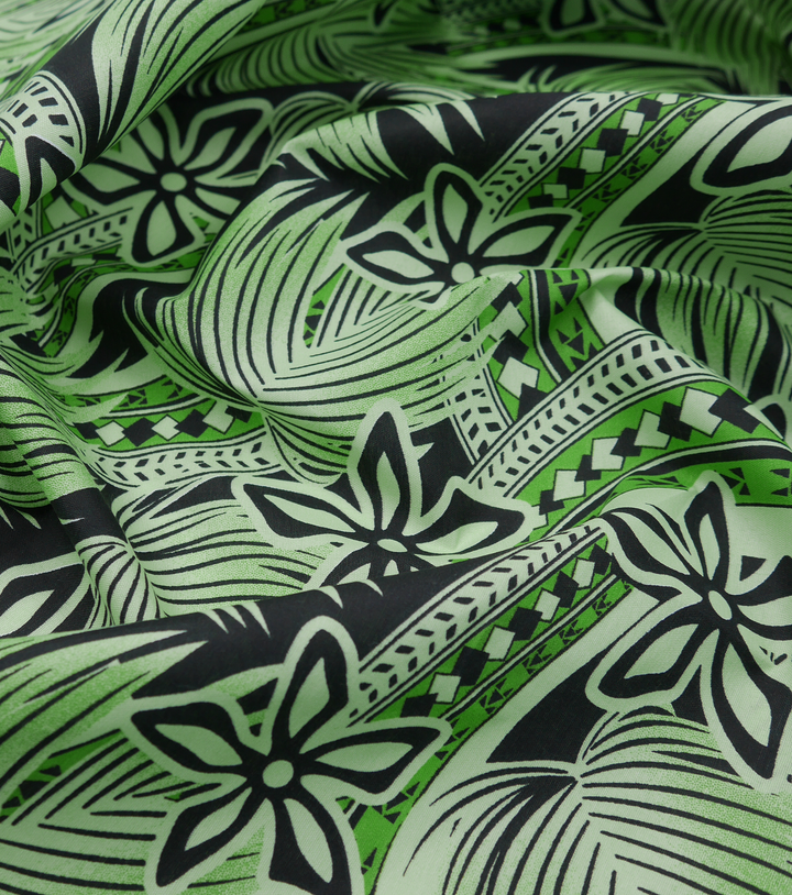 POLYESTER / COTTON PACIFIC PRINT $3.00P/M- GREEN & BLACK